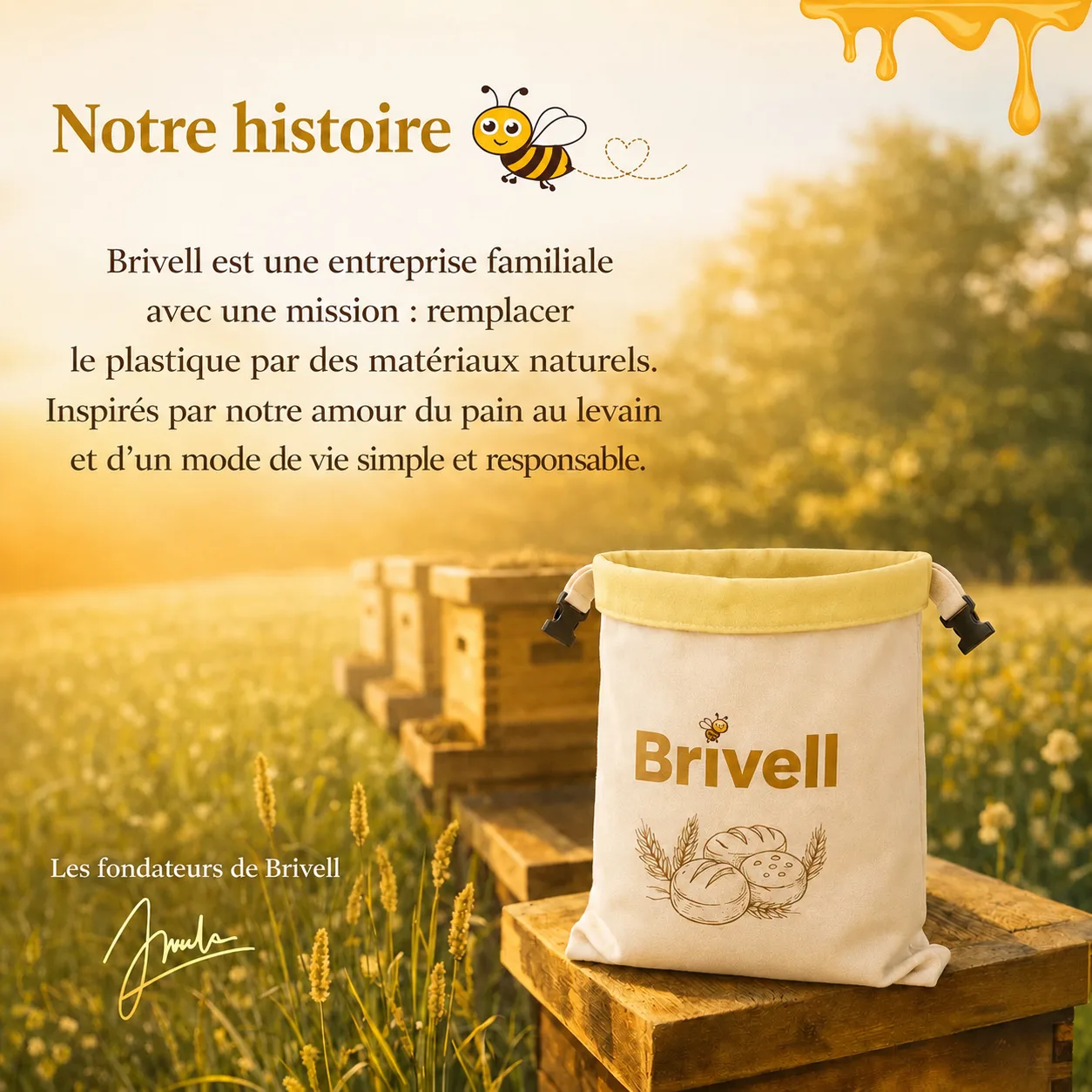 Sacs en cire d’abeille & coton Brivell